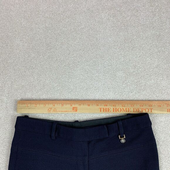 Tory Burch Beverly Navy Blue Wool Blend Knit Pleated Textured Pants 2 - Picture 11 of 14